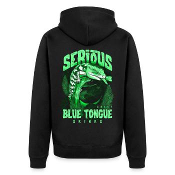 Gardien de reptiles sérieux au sujet des scinques à langue bleue - Veste à capuche bio Premium Unisexe - noir - Dos - Nico (187cm)