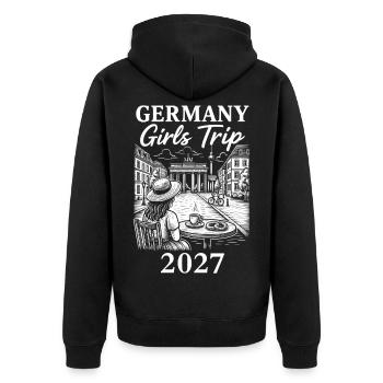 Germany Girls Trip 2027 - Unisex Premium Bio Zip Hoodie - Schwarz - Hinten - Nico (187cm)