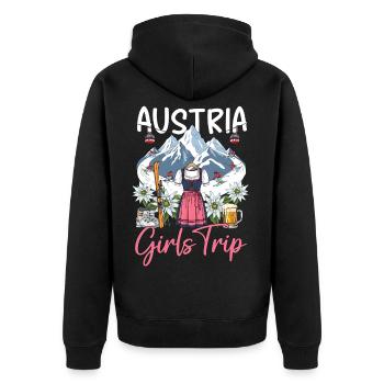 Voyage entre filles en Autriche - Veste à capuche bio Premium Unisexe - noir - Dos - Nico (187cm)
