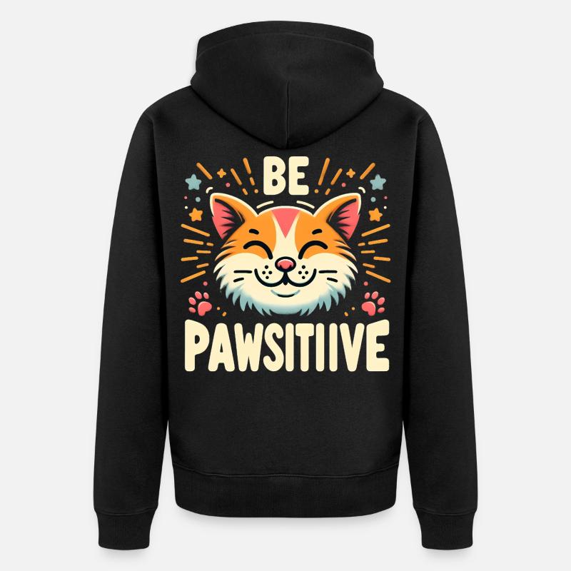 Être patte chat mignon - Veste à capuche bio Premium Unisexe - noir