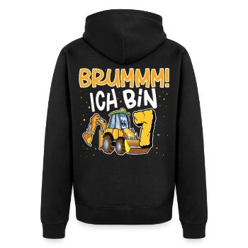 Excavatrice du 7e anniversaire - Veste à capuche bio Premium Unisexe - noir - Dos - Nico (187cm)