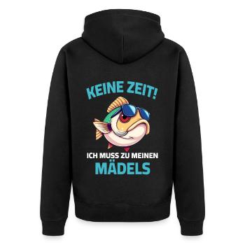 Poisson Pêcheur Pêcheur à la ligne Proverbes Aquariophile - Veste à capuche bio Premium Unisexe - noir - Dos - Nico (187cm)