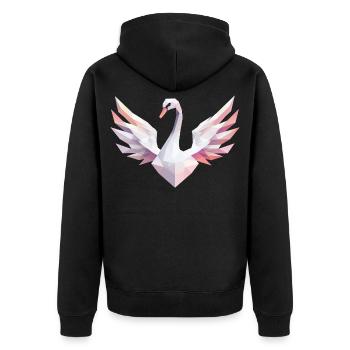 Cygne géométrique aux couleurs pastel - Veste à capuche bio Premium Unisexe - noir - Dos - Nico (187cm)