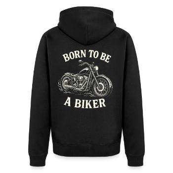 Né pour être une moto motarde - Veste à capuche bio Premium Unisexe - noir - Dos - Nico (187cm)