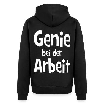 Génie au travail - bureau - emploi - travail - Veste à capuche bio Premium Unisexe - noir - Dos - Nico (187cm)