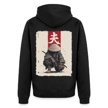 Épée de samouraï, guerrier japonais, combattant ninja - Veste à capuche bio Premium Unisexe - noir - Dos - Nico (187cm)