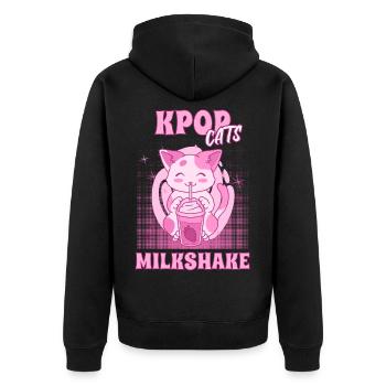 KPOP Chats avec Milkshake Corée du Sud Séoul - Veste à capuche bio Premium Unisexe - noir - Dos - Nico (187cm)