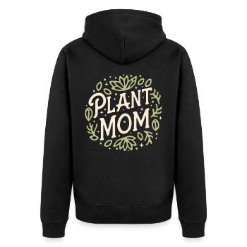 Plante maman jardinier botaniste fille botanique humour - Veste à capuche bio Premium Unisexe - noir - Dos - Nico (187cm)