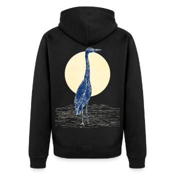 HÉRON CENDRÉ - Veste à capuche bio Premium Unisexe - noir - Dos - Nico (187cm)