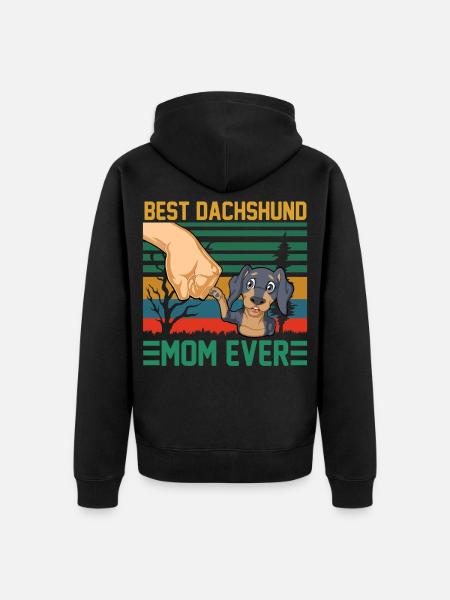 Beste Dackelmutter aller Zeiten - Unisex Premium Bio Zip Hoodie - Schwarz