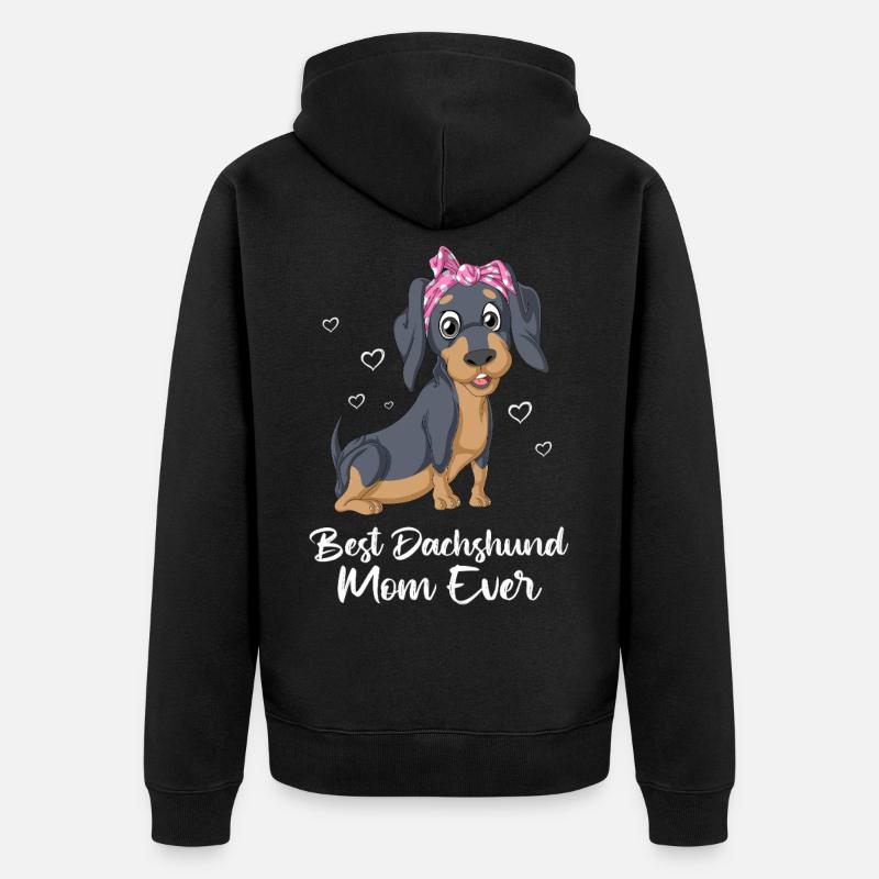 maman teckel - Veste à capuche bio Premium Unisexe - noir