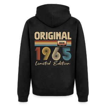 Original 1965 Geburtstag 60 Jahre altes Partygeschenk - Unisex Premium Bio Zip Hoodie - Schwarz - Hinten - Nico (187cm)