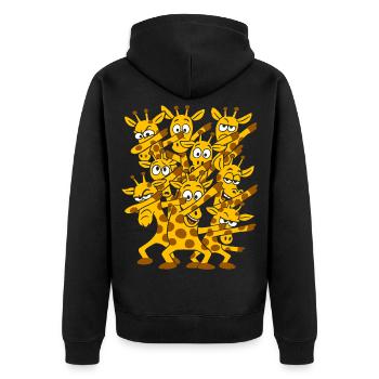Dabbing Dancing Giraffes - Unisex Premium Organic Zip Hoodie - black - Back - Nico (187cm)