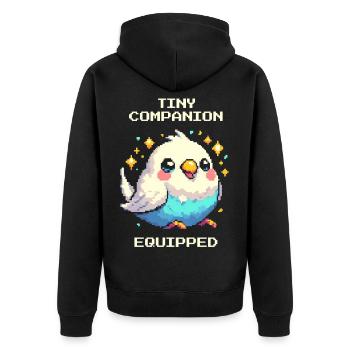Petit compagnon équipé | Perruche - Veste à capuche bio Premium Unisexe - noir - Dos - Nico (187cm)