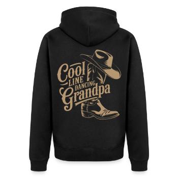 Danse en ligne décontractée de cow-boy avec grand-père qui dit - Veste à capuche bio Premium Unisexe - noir - Dos - Nico (187cm)