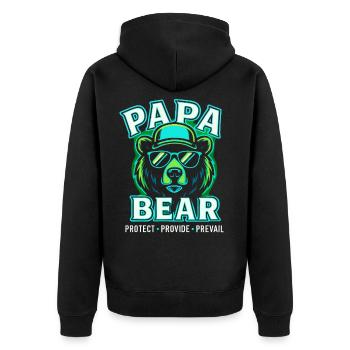 Papa Bear Trendy Sunglasses Hoodie Design - Veste à capuche bio Premium Unisexe - noir - Dos - Nico (187cm)