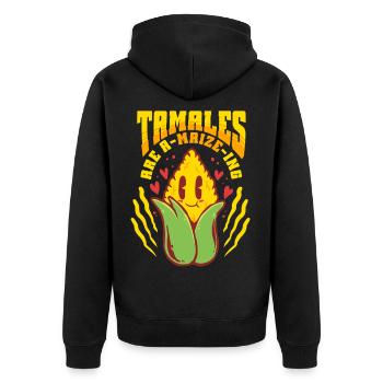 Les tamales sont un vrai délice - Veste à capuche bio Premium Unisexe - noir - Dos - Nico (187cm)