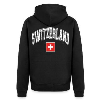 Drapeau de la Suisse - Veste à capuche bio Premium Unisexe - noir - Dos - Nico (187cm)