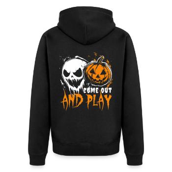 Halloween Costume - Come out and play - Gift - Unisex Premium Organic Zip Hoodie - black - Back - Nico (187cm)