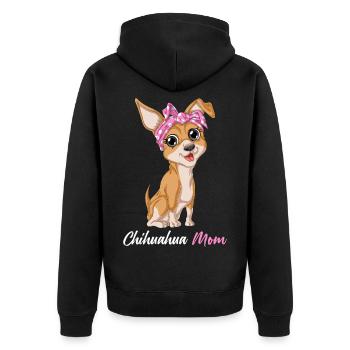 Funny Chihuahua Mom Pet Art Perfect Mother’s Day - Unisex Premium Organic Zip Hoodie - black - Back - Nico (187cm)