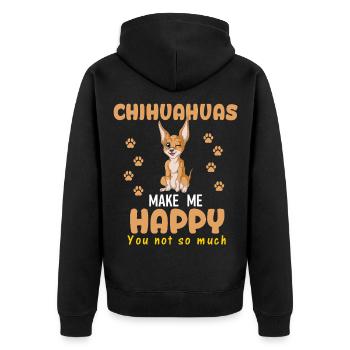 Chihuahua Clin d’œil Chien heureux T-Shirt - Veste à capuche bio Premium Unisexe - noir - Dos - Nico (187cm)