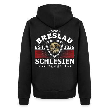 Aigle de Wrocław – Conception des armoiries de la Silésie - Veste à capuche bio Premium Unisexe - noir - Dos - Nico (187cm)