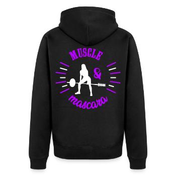 Puissance Féminine Muscle et Mascara Cadeau Femme - Veste à capuche bio Premium Unisexe - noir - Dos - Nico (187cm)