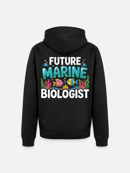 Future Marine Biologist with Fish - Unisex Premium Organic Zip Hoodie - black