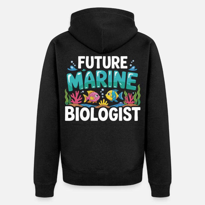 Zukunft Meeresbiologe mit Fischen - Unisex Premium Bio Zip Hoodie - Schwarz