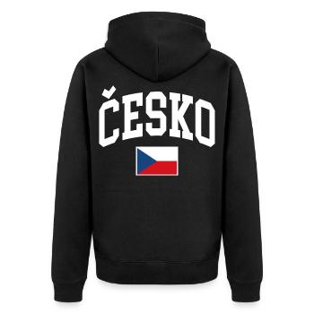 Drapeau de la République tchèque - Veste à capuche bio Premium Unisexe - noir - Dos - Nico (187cm)