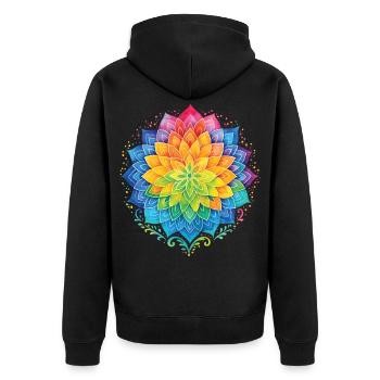Mindfulness Affirmation Emotional Resilience - Unisex Premium Organic Zip Hoodie - black - Back - Nico (187cm)
