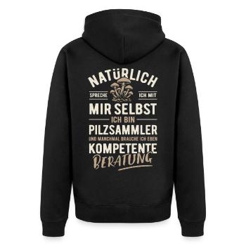 Bien sûr, je me parle à moi-même - cueilleur de champignons - Veste à capuche bio Premium Unisexe - noir - Dos - Nico (187cm)