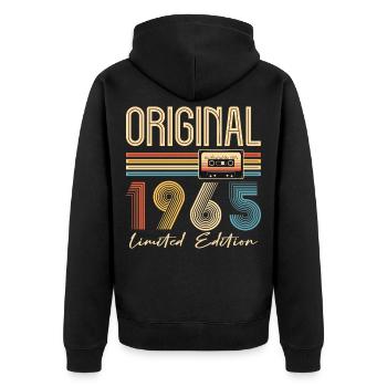 Original 1965 Geburtstag 60 Jahre altes Partygeschenk - Unisex Premium Bio Zip Hoodie - Schwarz - Hinten - Nico (187cm)
