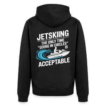 Humour Jetski Riding Ocean Splash Design - Veste à capuche bio Premium Unisexe - noir - Dos - Nico (187cm)