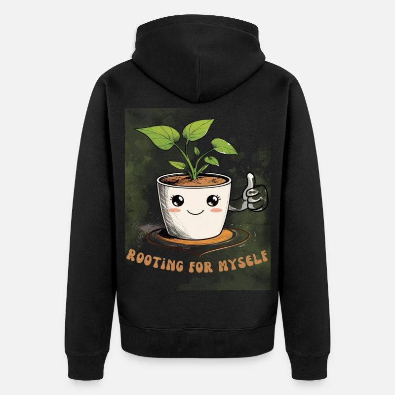 Mignon pot de fleurs avec breloque - Veste à capuche bio Premium Unisexe - noir