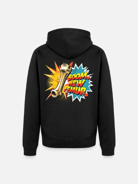 Leg fracture Broken thigh - Unisex Premium Organic Zip Hoodie - black