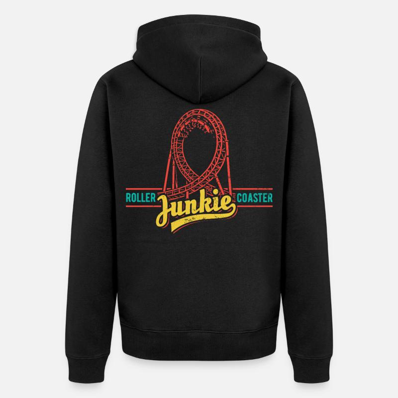Rollercoaster Junkie - Roller Coaster - Boucle - Veste à capuche bio Premium Unisexe - noir