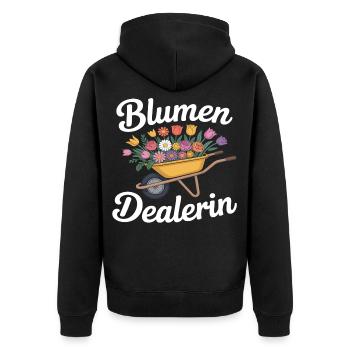 fleuriste - Veste à capuche bio Premium Unisexe - noir - Dos - Nico (187cm)