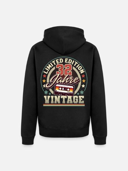 32nd Birthday - Unisex Premium Organic Zip Hoodie - black