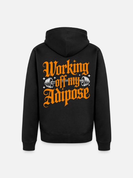 Workout Motiv mit Hantel - Unisex Premium Bio Zip Hoodie - Schwarz