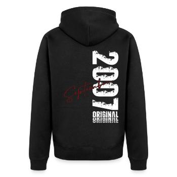 18th birthday Original September 2007 - Unisex Premium Organic Zip Hoodie - black - Back - Nico (187cm)