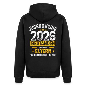Youth Consecration 2026 Family Quote - Unisex Premium Organic Zip Hoodie - black - Back - Nico (187cm)
