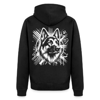 Style artistique de rue du Berger allemand - Veste à capuche bio Premium Unisexe - noir - Dos - Nico (187cm)
