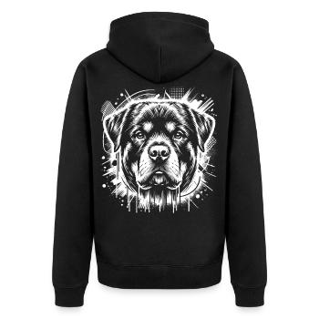 Portrait de rottweiler dans le style graffiti - Veste à capuche bio Premium Unisexe - noir - Dos - Nico (187cm)