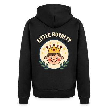 Petite royauté – Garçon mignon avec une couronne - Veste à capuche bio Premium Unisexe - noir - Dos - Nico (187cm)