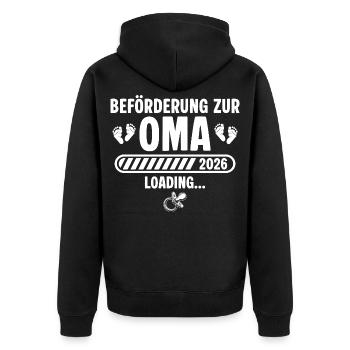 Grandma 2026 announce pregnancy grandmother - Unisex Premium Organic Zip Hoodie - black - Back - Nico (187cm)