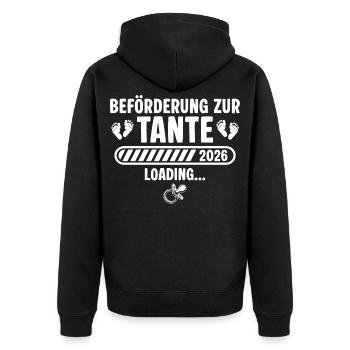 Tante 2026 annonce sa grossesse - Veste à capuche bio Premium Unisexe - noir - Dos - Nico (187cm)