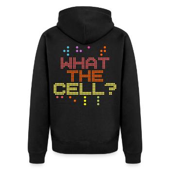 Braille Teacher Braille What The Cell - Unisex Premium Organic Zip Hoodie - black - Back - Nico (187cm)