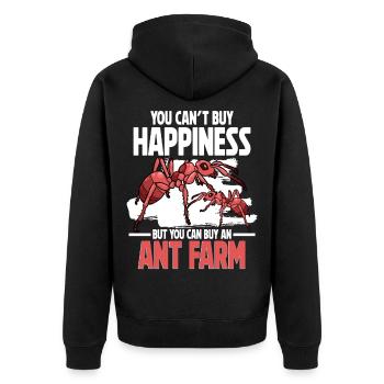 Ameisenzucht Ameisenzüchter Ameisen - Unisex Premium Bio Zip Hoodie - Schwarz - Hinten - Nico (187cm)