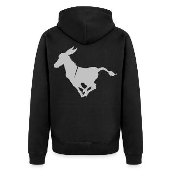 Cute donkey gift idea for donkey friends - Unisex Premium Organic Zip Hoodie - black - Back - Nico (187cm)